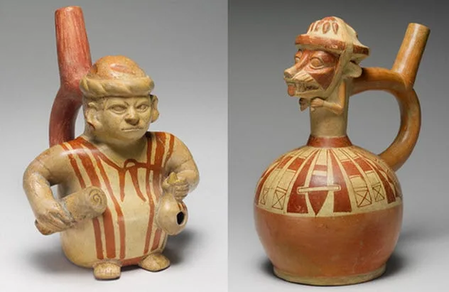 Moche pottery vessel shaped like a human head