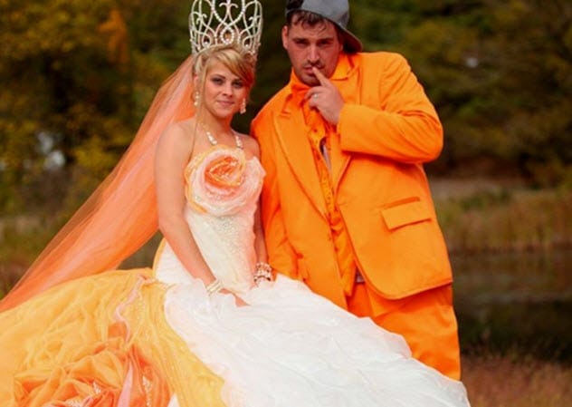 A simple wedding dress symbolizing the rise of elopements
