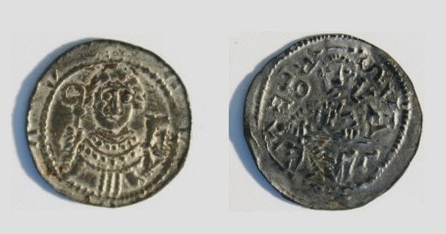 Silver coins from one of Poland's hidden hoards