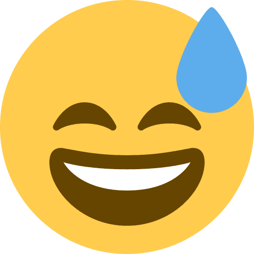 Sweat smile emoji representing patience