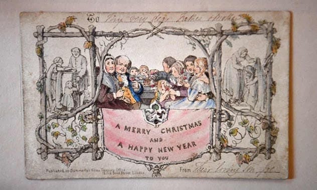 The first Christmas card designed by Henry Cole