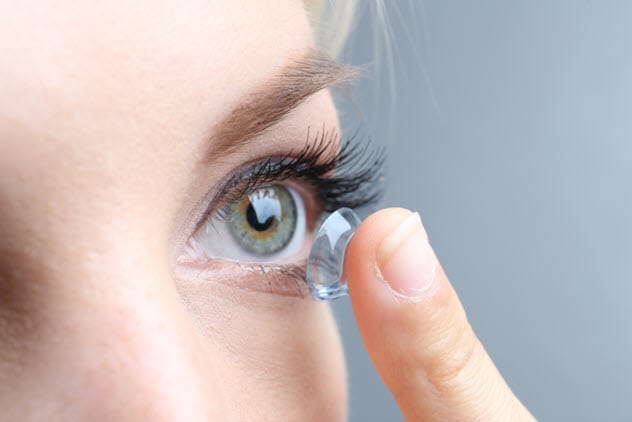 Contact lens close up