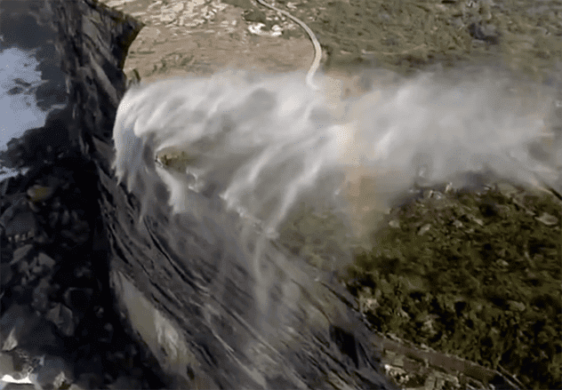Reverse waterfall in Australia