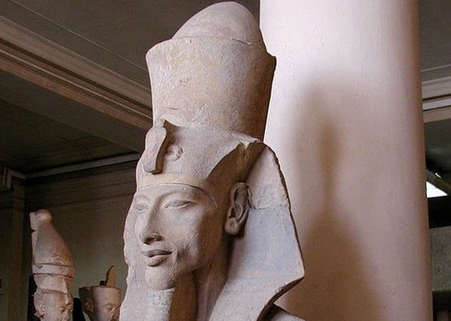 Depiction of an Egyptian Pharaoh, possibly Amenophis, from the time Manetho describes Moses's alleged conquest