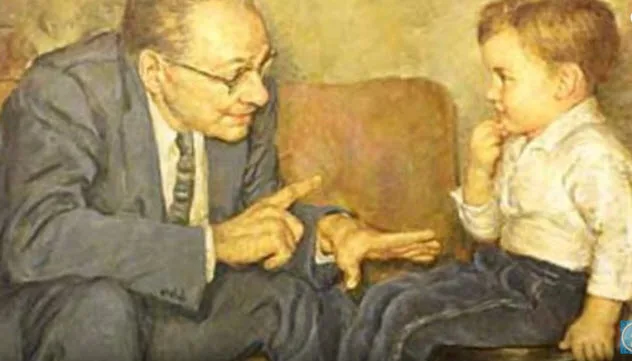 Illustration related to Wendell Johnson's controversial 'monster study' on stuttering.