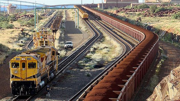 The Australian BHP Iron Ore Train, one of the longest and heaviest trains ever
