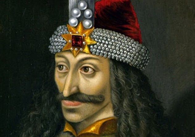 An illustrative portrait of Vlad the Impaler, a historical figure tied to dark legends