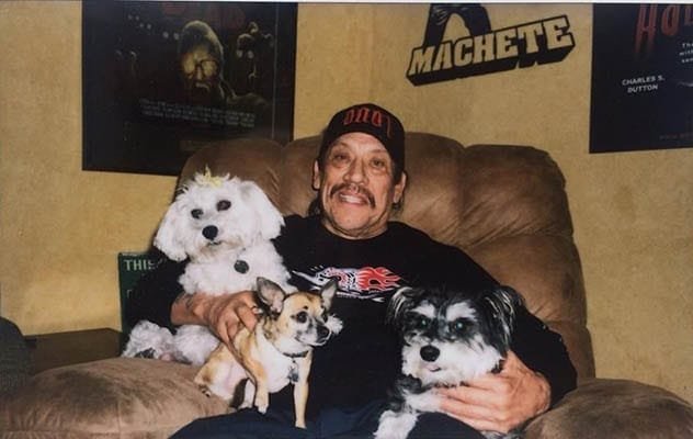 Danny Trejo with a dog