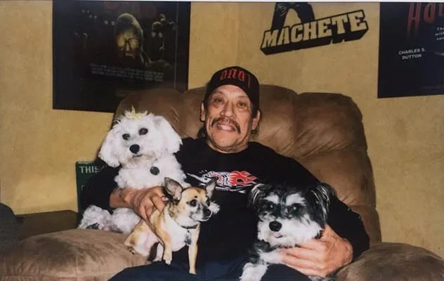 Danny Trejo with a dog