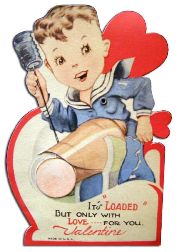 Phallic cannon valentine card