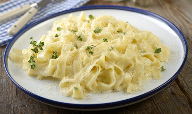 Pasta in a colander