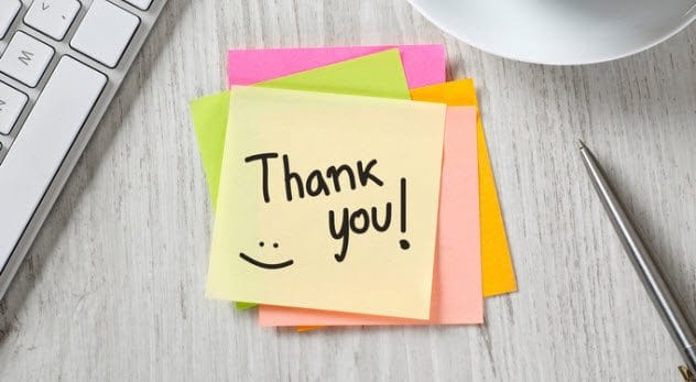 Thank you notes representing the TH sound