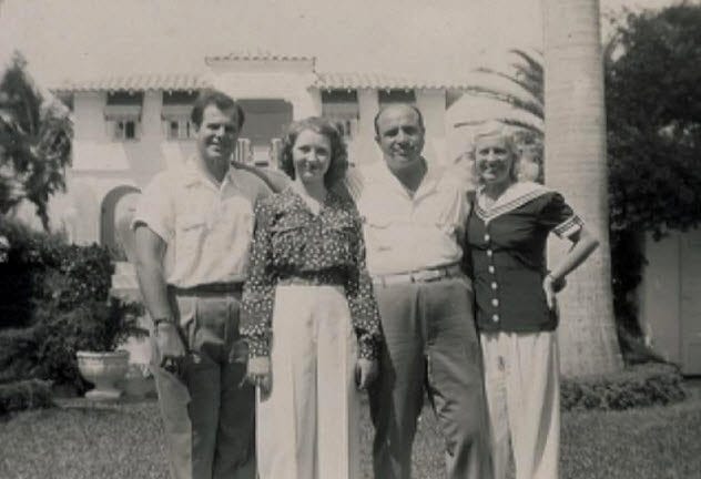 Al Capone with his family in Florida after his release from prison.