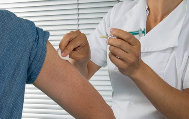 mRNA vaccine being administered