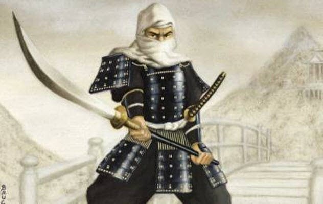 Tsutsui no Jomyo Meishu, a Japanese warrior monk, in battle