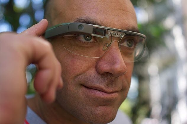 Person wearing Google Glass