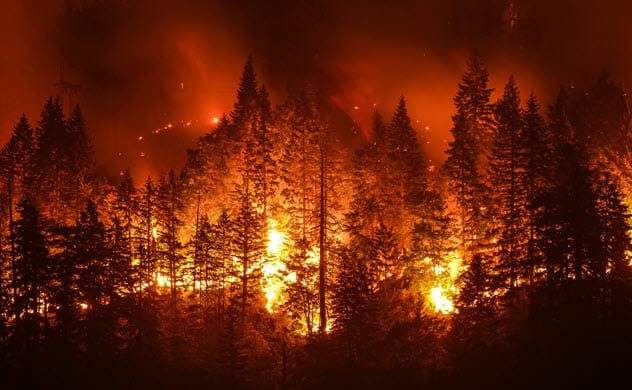 Forest fire weather modification