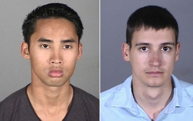 Mugshots of Joshua Alfano and Morgan Tyler Delange