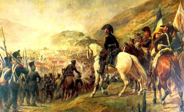 Painting depicting the Battle of Chacabuco