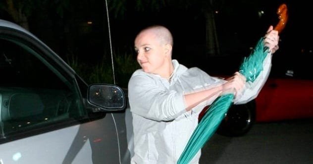 Britney Spears looking distressed