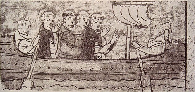 Illustration of Odoric of Pordenone departing