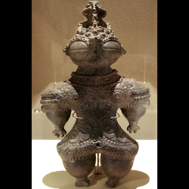 Dogu figurine from Japan's Jomon period with goggle-like eyes