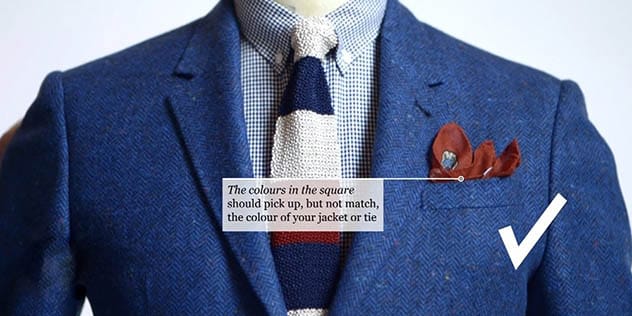 Man with a stylish pocket square in his suit jacket