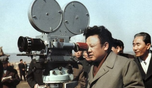Kim Jong Il with a camera, linked to kidnapped film directors