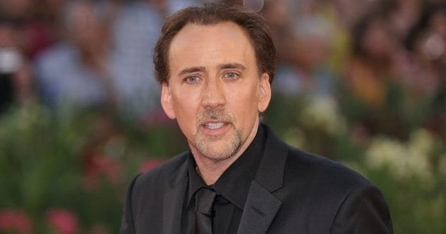 Nicolas Cage with a serious expression
