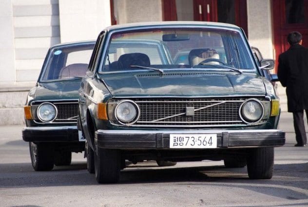 Volvo cars in North Korea, referencing the stolen vehicles