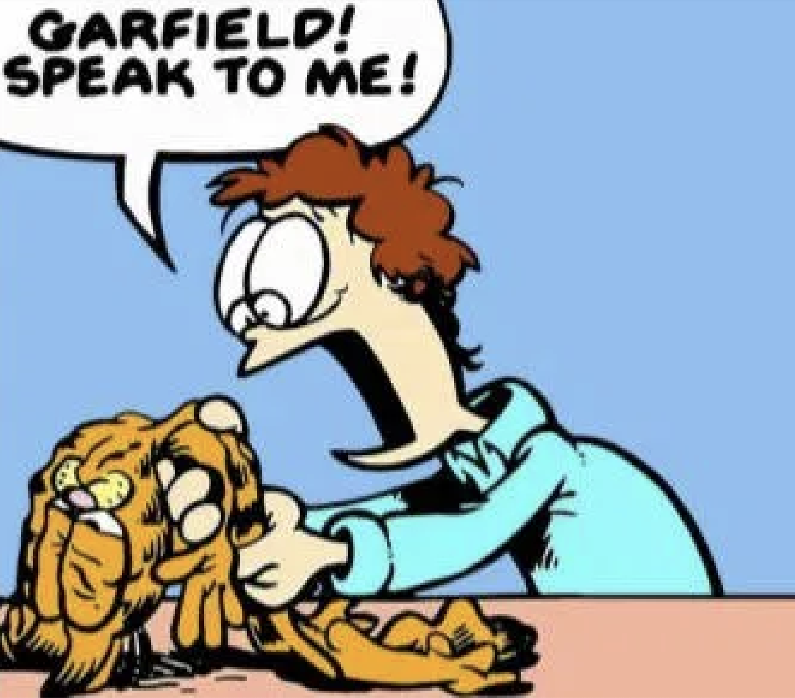 Deflated Garfield meme