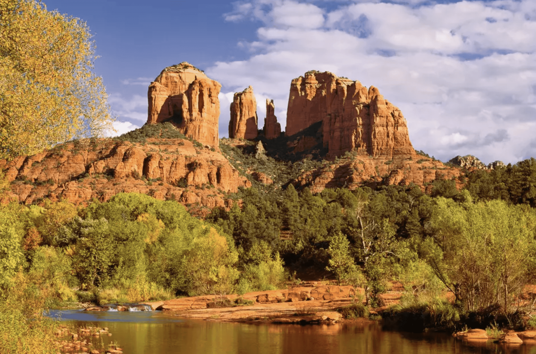 The majestic red rock formations of Sedona, Arizona, believed to be a site of powerful energy vortices.