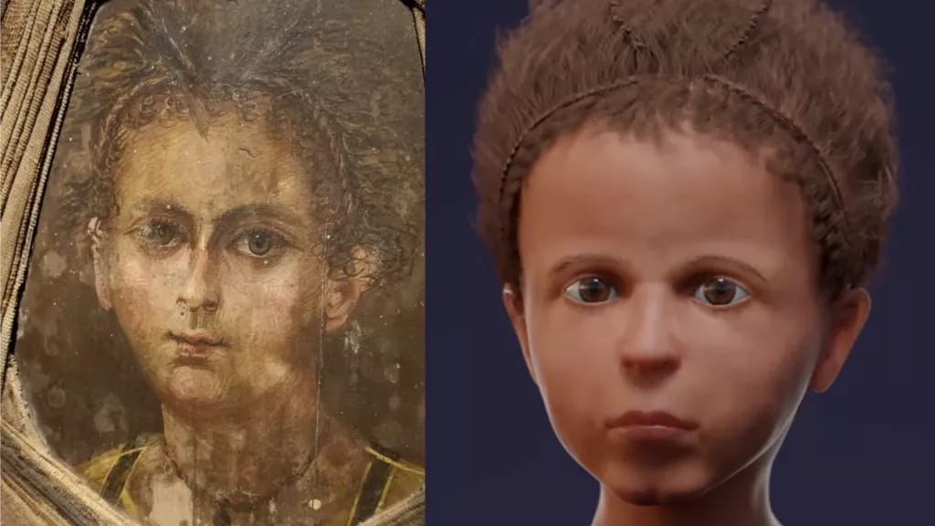 Portrait mummy of a young boy
