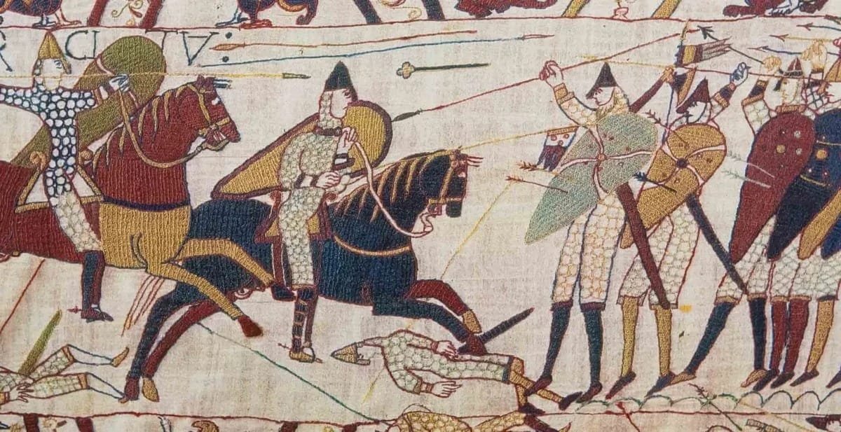 An artistic rendering of the Battle of Hastings