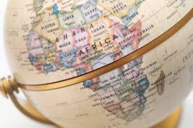 Globe focused on the continent of Africa, often misrepresented in films