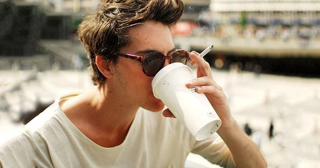 Person holding a cigarette