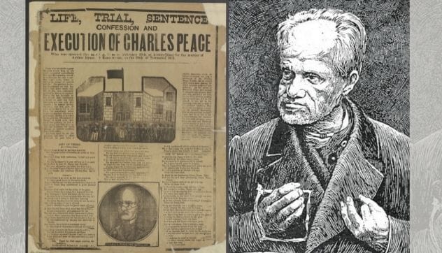An illustration depicting the execution of Charles Peace, marking the end of his notorious criminal career.