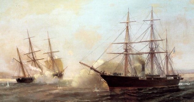 Depiction of a Confederate steamship, similar to the CSS Georgiana