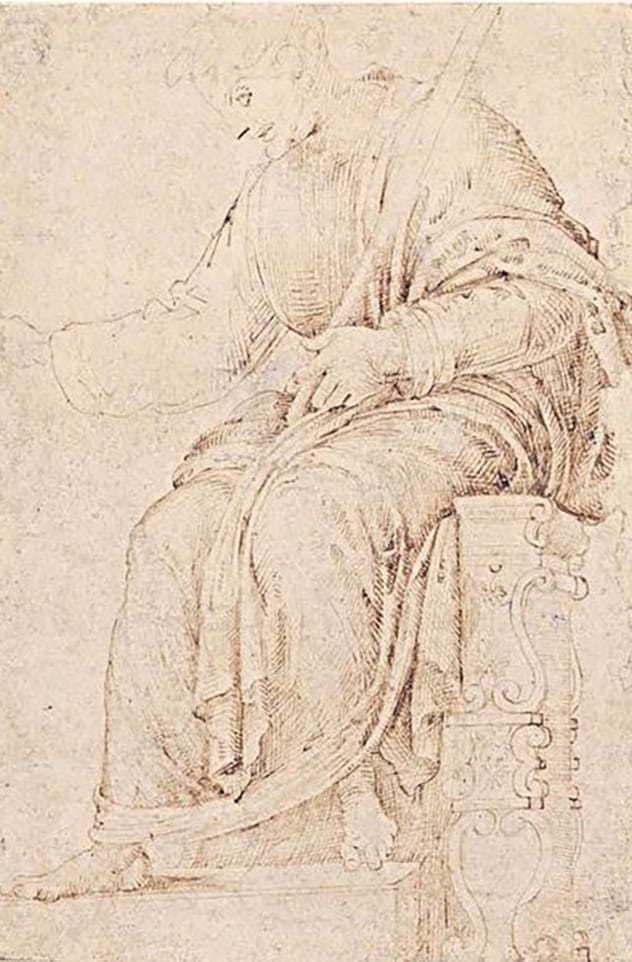 sketch assessed to find the artist when a Michaelangelo expert recognized the master’s work