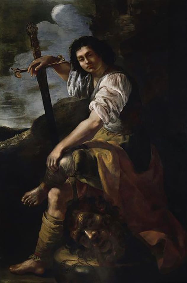 Artemisia Gentileschi hid her name on the hilt of David’s sword