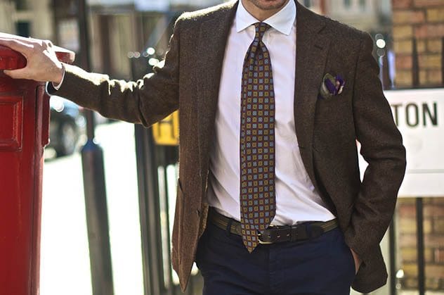 Man with a perfectly knotted and positioned tie