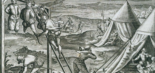 Artistic representation of European cannibalism, challenging common myths