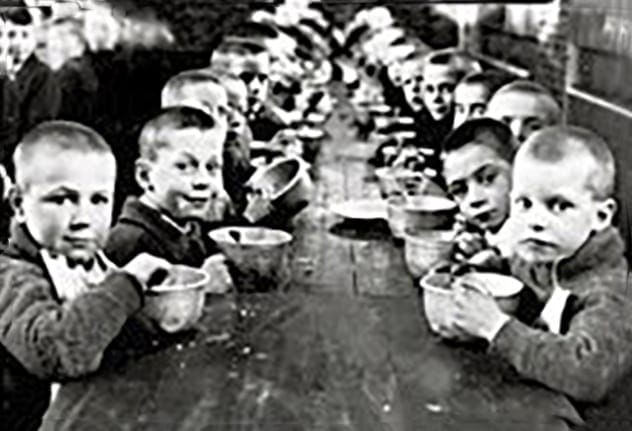 A depiction of urban poverty in the Victorian era.