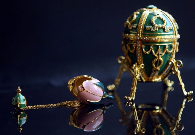 A collection of ornate Fabergé Easter Eggs