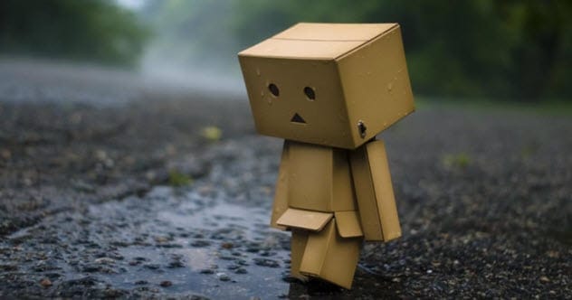 Sad looking robot