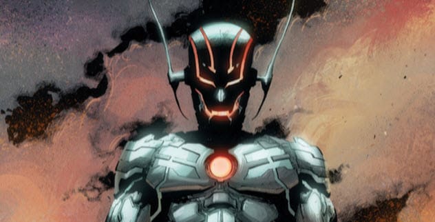 Ant-Man looking serious and perhaps conflicted in a comic illustration