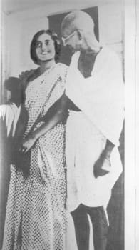 Mohandas Gandhi with Indira Gandhi