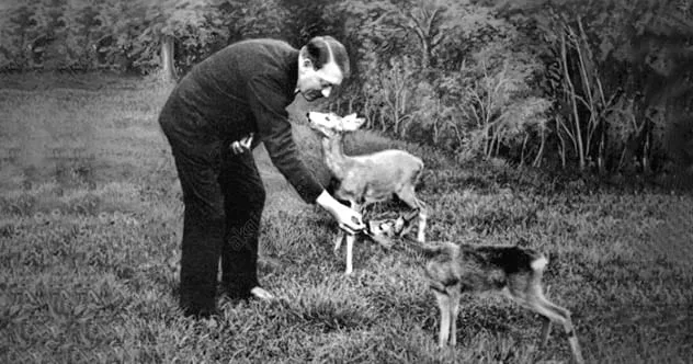 Adolf Hitler with a deer