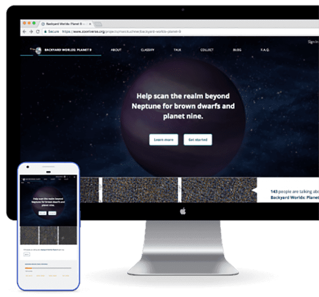 Zooniverse interface on a computer
