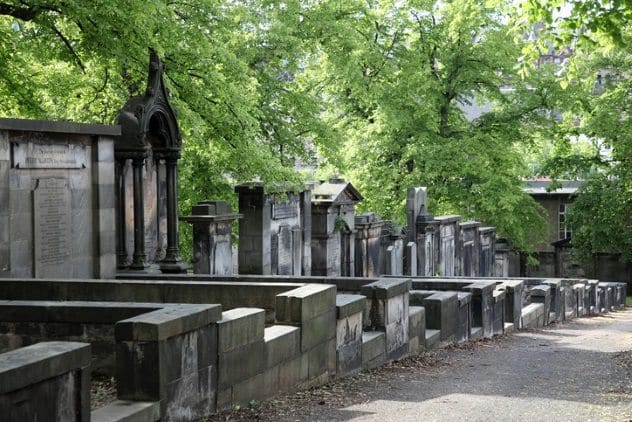 Eerie and imposing Black Mausoleum in Greyfriars Kirkyard, Edinburgh